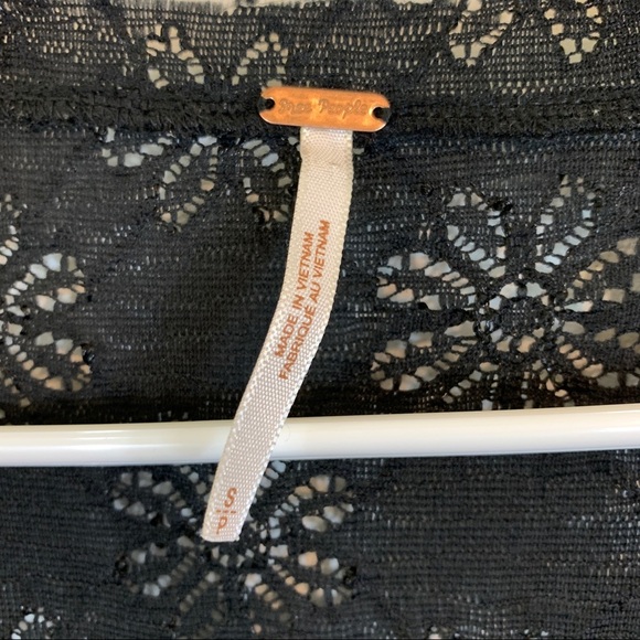 Free People Daisy Godet Slip Dress Black Lace - Picture 6 of 14